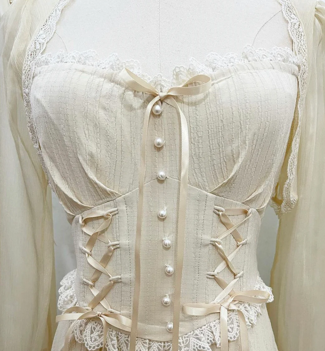 White vinegar corset dress / bolero - Image 12